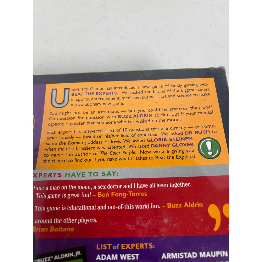 University Games Beat The Experts Board Game Trivia 2002 Factory Sealed 01846 - Picture 6 of 6